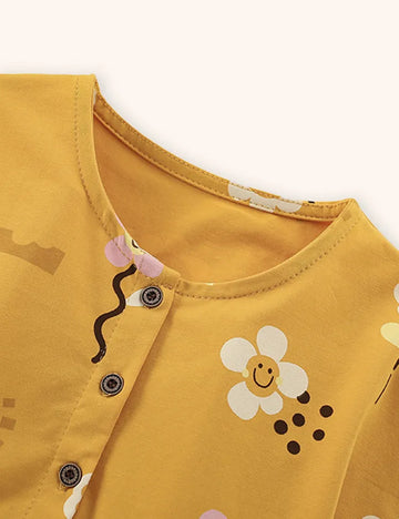 Rochie cu buton imprimat cu flori